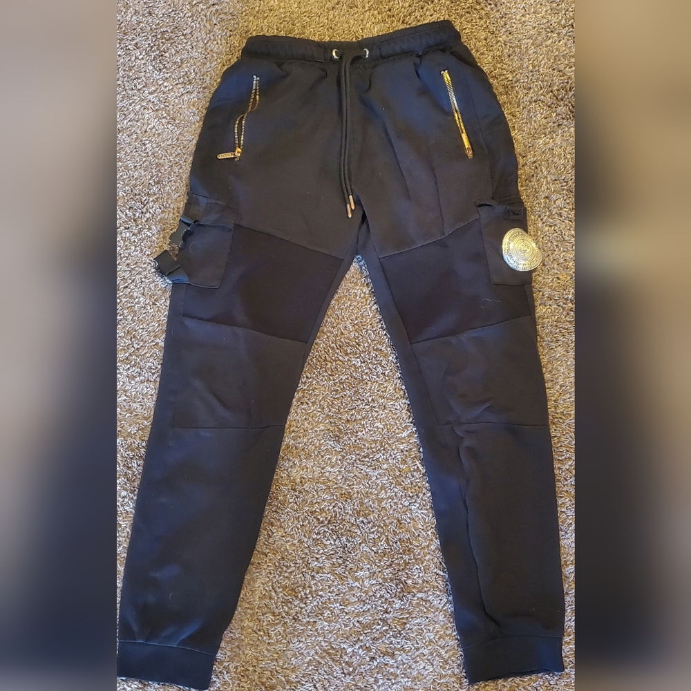 Men's Black Cargo Jogger Pants